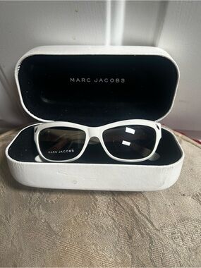 Marc Jacobs Italy White Frame Sunglasses with Dark Lenses